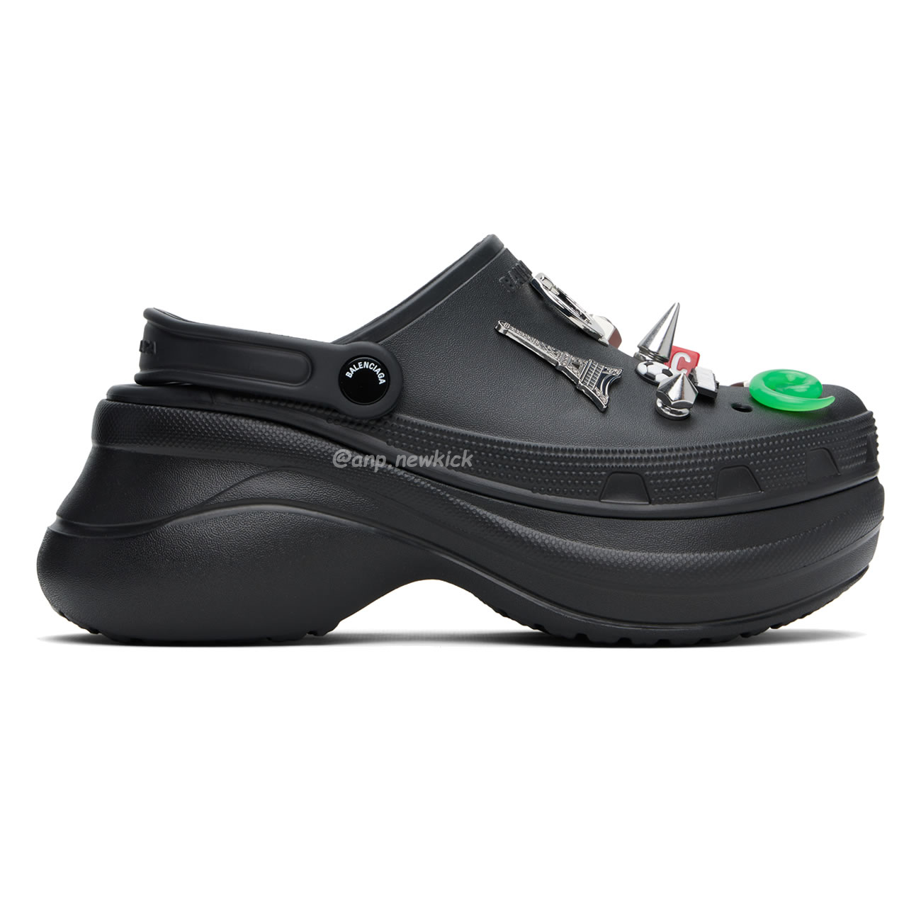 Balenciaga X Crocs Mule Black Silvery Multicolor Jibbitz Womens 720762 W0fow 1000 (3) - www.newkick.org